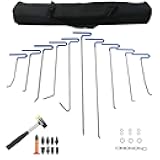 LadyRosian 28PCS Paintless Dent Removal Rods Stainless Steel Kit with Rubber Replaceable Heads Tool for Car Auto Body Dents Hail Damage Removal