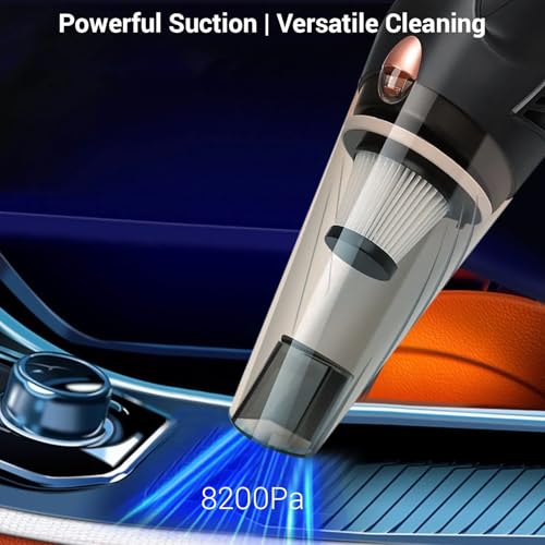 Image of MILAGROW CoinSucker 12V Handheld Car Vacuum Cleaner,8200Pa Suction,Portable Vacuum for Quick Car Cleanup with Crevice Tube, Cleaning Brush, 500 ml Dustbin and Reusable HEPA Filter