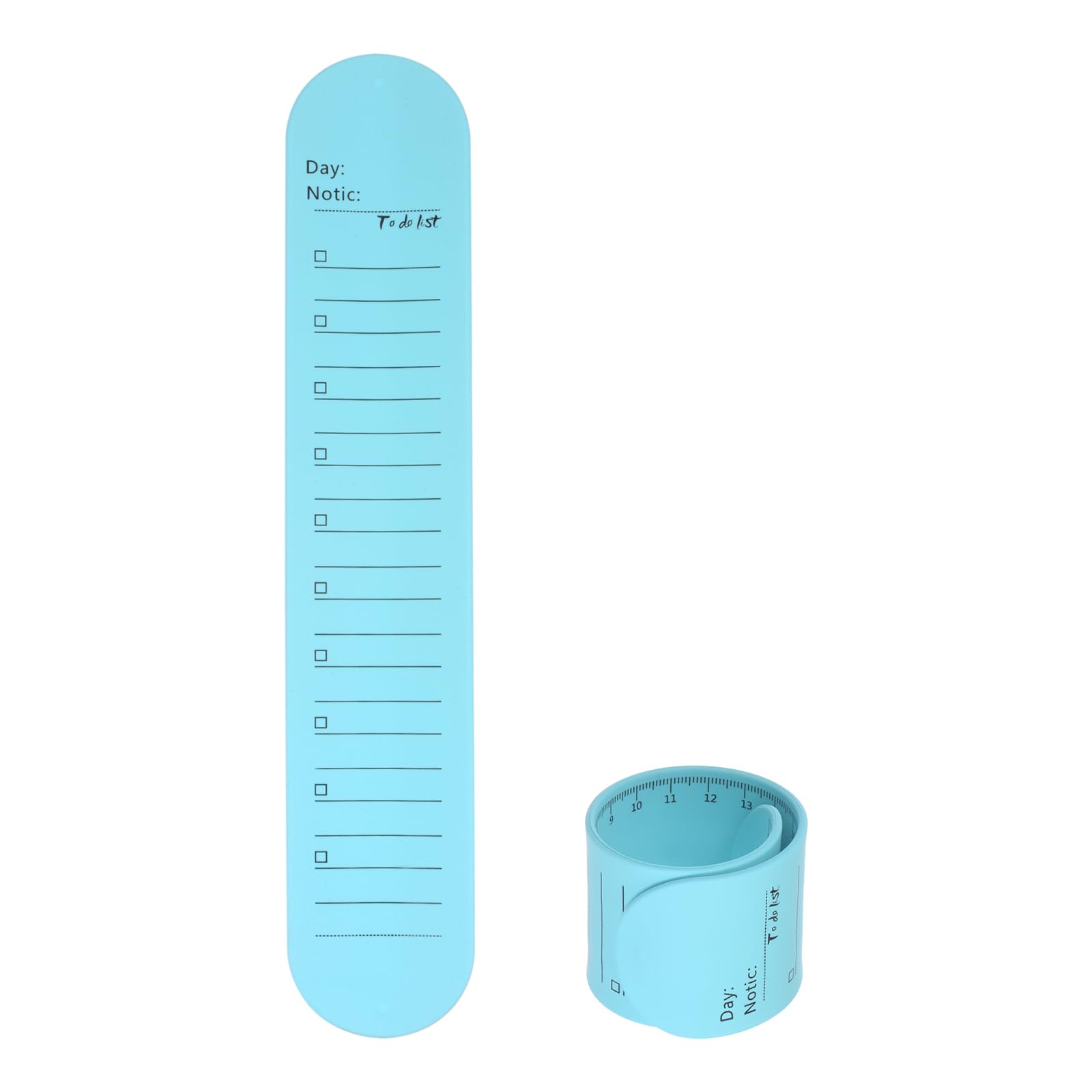 sourcing map 2pcs Silicone Memo Wrist Band 9.33" x 1.8" 20cm 8 Inch Measure Ruler Waterproof Reusable Slap Bracelets Writable Erasable Wearable Line Block Wristbands for Daily Life, Blue