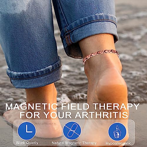 Magvivace Copper Anklet Bracelet For Women For Arthritis And Joints, Pure Copper Magnetic Therapy Ankle Bracelet, 3500 Gauss Magnet (24.5Cm/9.65Inch For Women) #TOP1