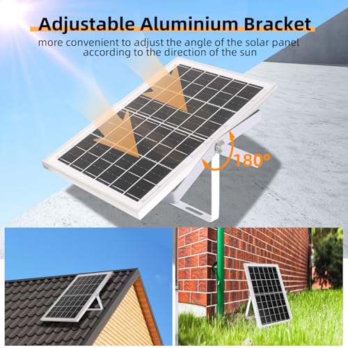 Solar Powered Fan,IUZEAI 20W Solar Panel with Bracket 8\" Solar Fan with Longer 16.4ft Wire Waterproof Strong Airflow with Assembly Accessories Solar Fans for Outside,Warehouse, Shed, Kitchen, Attic