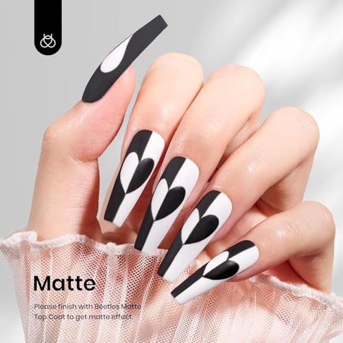 Image of Beetles White Gel Polish Set - 2Pcs 15ml White Color Gel Polish Soak Off UV Light Cure for French Nail Manicure Salon DIY Gifts for Women