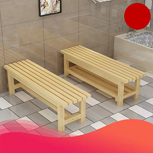 Tabouret long en bois massif banc de repos et de soutien multi-usage - 6