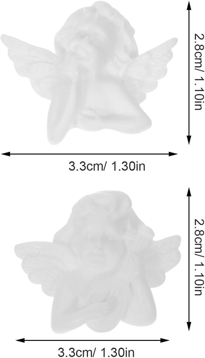 JOINPAYA 100pcs White Baroque Cherub Resin Charms for DIY Crafts and Phone Case Embellishments, Mini Flatback Cherub Decorations for Scrapbooking and Jewelry Making