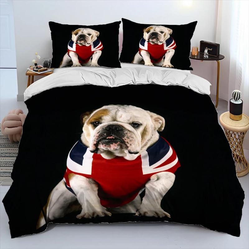 Housse de Couette Decoration Anniversaire Motif Chien Original pour Lit Adulte