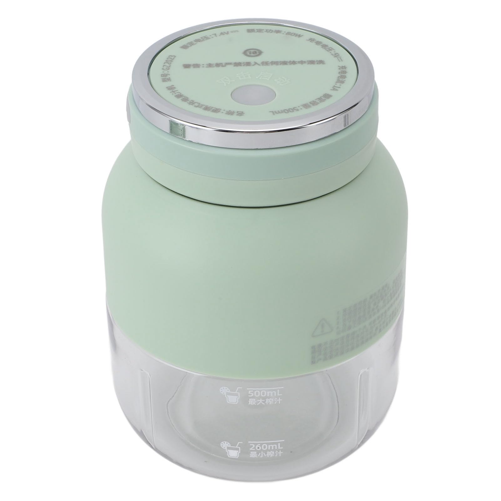 CCYLEZ Blender Cup, Automatically Close Portable Electric Juicer Blender Dual Use with Double Lid for Outdoor (Light Green)