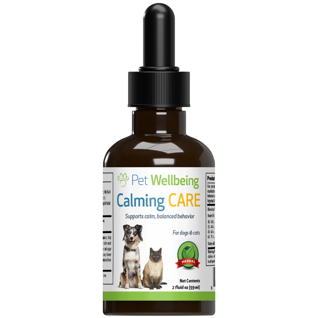Pet WellbeingCalming Care for Dogs - Vet-Formulated Holistic Behavior Support - Emotional Balance, Stress Care - Ashwagandha & Holy Basil Adaptogen Blend - Liquid Supplement 2 oz (59ml)