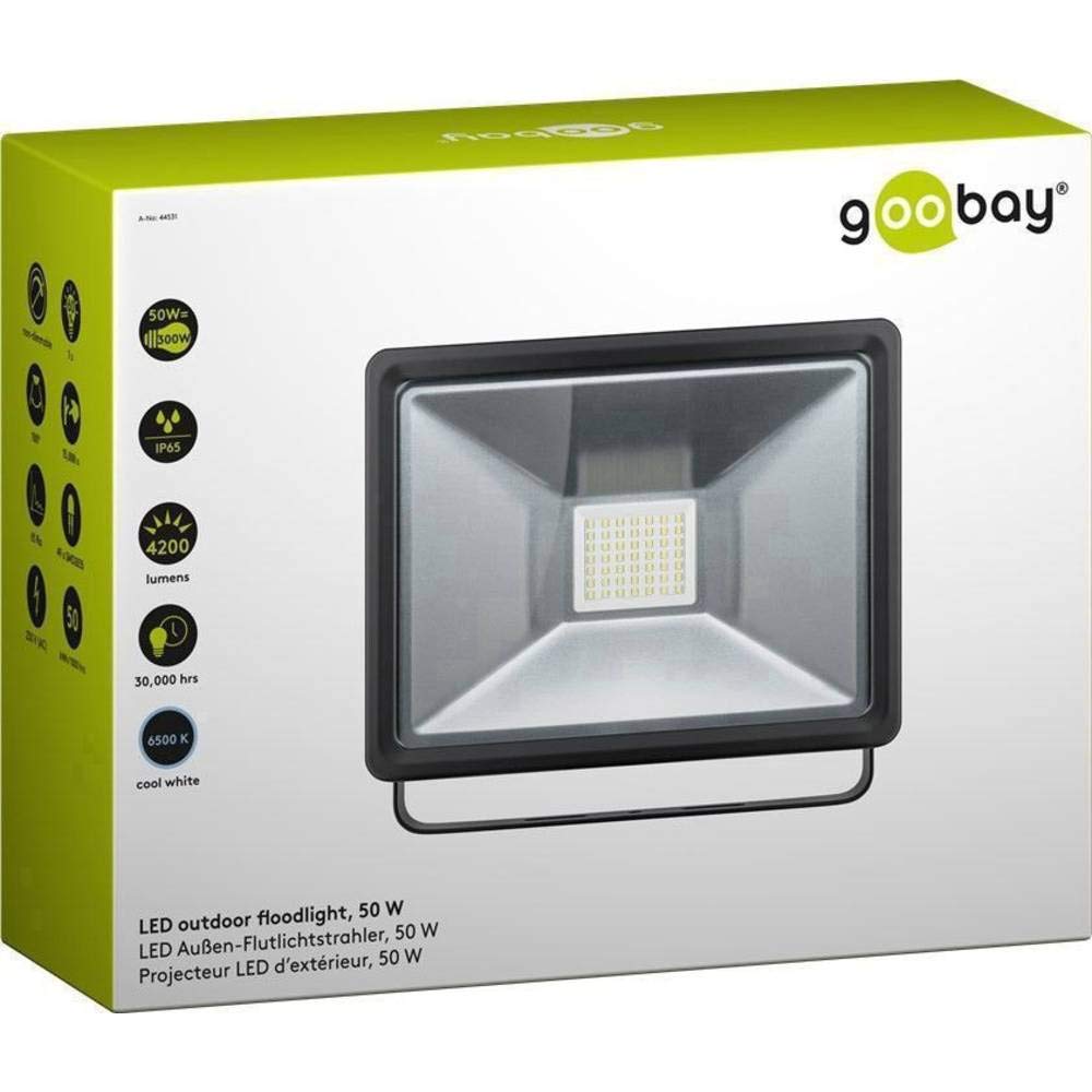 Goobay 44531 Faro da esterno a LED 50 W - Soluzione per l'illuminazione di androni vie d'accesso giardini ecc.