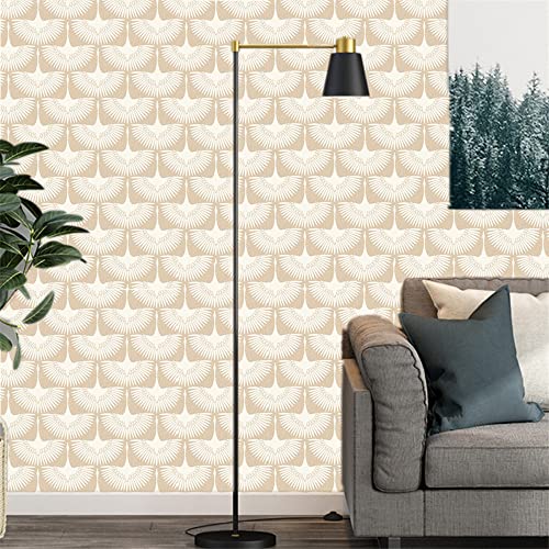 Brown/White Bird Flock Wallpaper Peel And Stick Bird Flock Contact Paper Self-Adhesive Removable Wallpaper Waterproof Decorative Wall Covering For Wall Countertop Furniture Shelf Paper 17.71" X 78.7 #TOP5