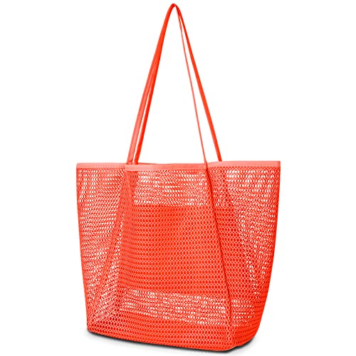 Image of Iioscre Mesh Beach Tote Bags for Womens,Large Causal Beach Hobo Bags for Beach Swimming Pools Beach Essentials