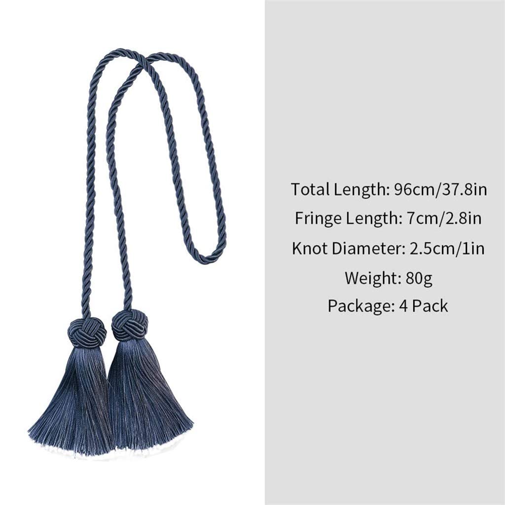 2 stücke Vorhang Raffhalter Seil Schnalle Quasten Fransen Vorhang Raffhalter für Vorhänge Halter Liefert,Kaffee