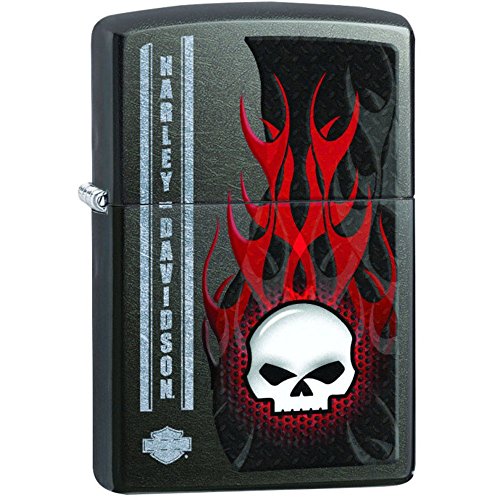 Accendino Zippo Harley Davidson Skull Grey Dusk (28618)