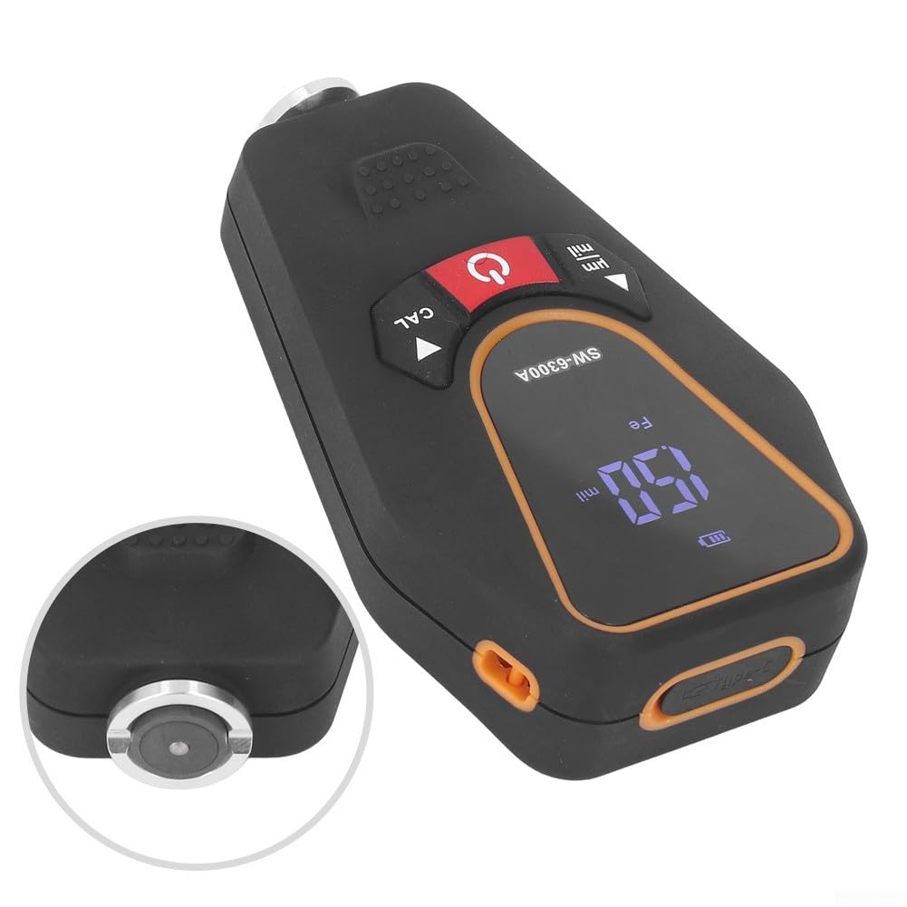 Medidor de espesor de revestimiento digital SW-6300A Inspector de película de pintura magnético y medidor de corriente de Foucault 0-1200um para pruebas de análisis de superficie