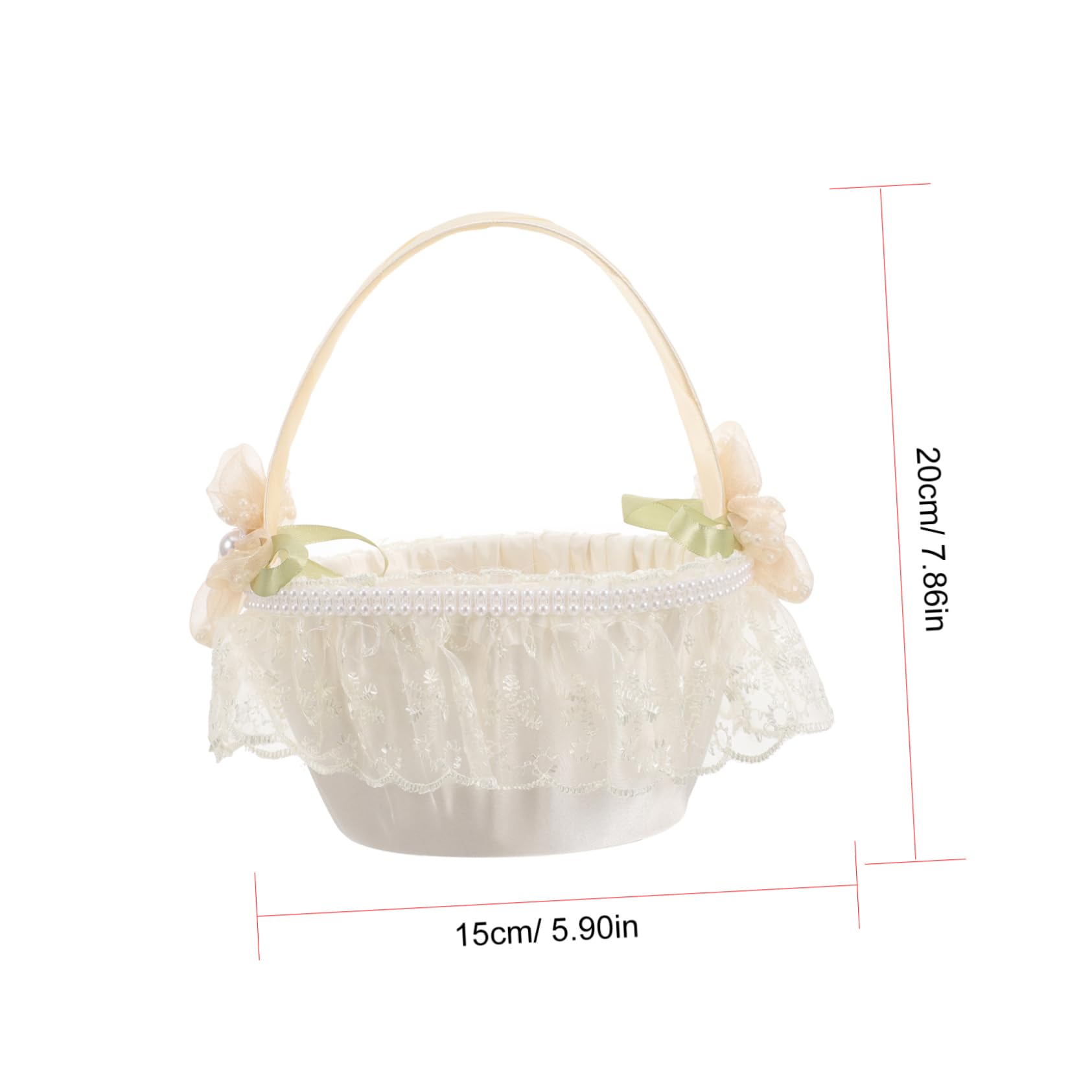 JECOMPRIS Elegant Lace Flower Girl Basket Delicate Wedding Flower Holder for Ceremony Versatile Storage Basket for Petals and Treats Adds Charm to Any Wedding Setting
