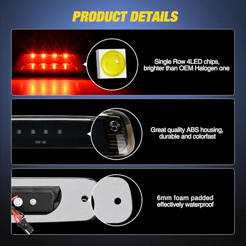 Image of Nilight Third Brake Light for Jeep Cherokee 1997 1998 1999 2000 2001