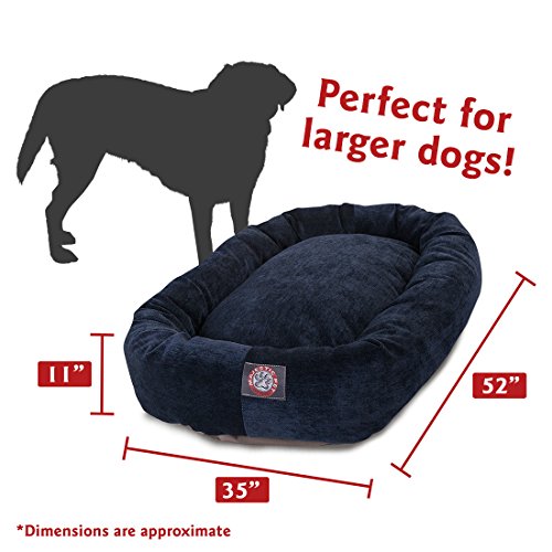 52 Inch Navy Villa Collection Micro Velvet Bagel Dog Bed By Majestic Pet Products #TOP2