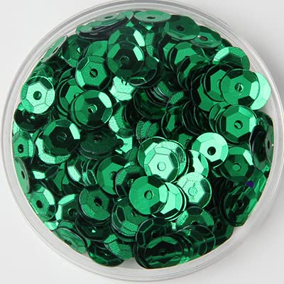 Paillettes, 10g Multi Size 4mm 5mm 6mm PVC Rotondo Tazza Cucito Matrimonio Artigianato Donne Abiti Accessori(Green)