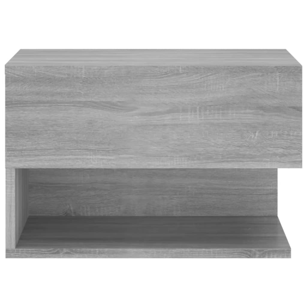 Mesa de noche de pared flotante gris de madera de ingeniería, armario de almacenamiento colgante para libros y baratijas, diseño de pared, ahorro de espacio para dormitorio