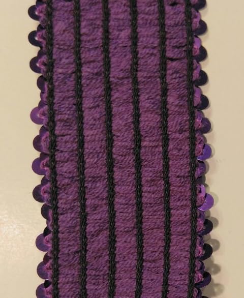 Generic 1 Pcs 2-1/8"" Purple Stretch Sequins Trim 6 Continuous Yards -Rk5