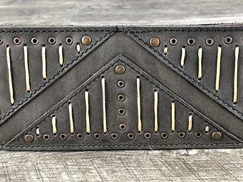 Burnside 3" Leather Guitar Strap - Full Grain Padded With Rivets And Rope For Electric And Bass Guitars By Anthology Gear #TOP6