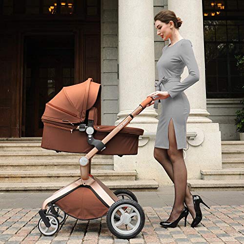 Baby Stroller in 2020,Hot Mom Baby Carriage with Adjustable Seat Height Angle and Four-Wheel Shock Absorption,Reversible,High Landscape and Fashional Pram,Coffer F22