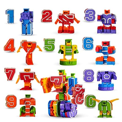 JOYIN 10 Piezas Bots Juguetes Bloques de Construcción Educativos Número de Robot para Niños