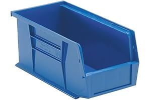 Blue Stackable & Durable: QUS230 Plastic Storage Stacking Ultra Bin (10x5x5 inches, 12 pcs)