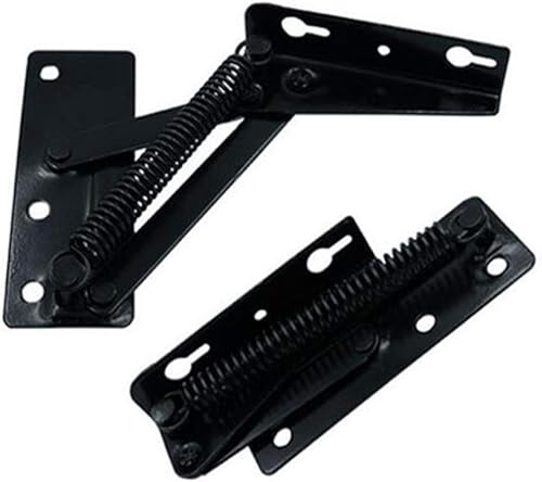 Miniatura 3 de 2 piezas de soporte de elevación plegable de 80 grados, bisagras de resorte negras son ampliamente utilizadas en elevadores de bisagras de sofá,