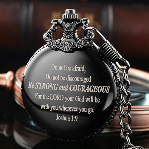 Image of Tiong Pocket Watch Hollow Tree of Life Design Roman Numerals Engraved Bible Verse Quartz Pocket Watch with Chain Custom Pocket Watch Birthday Gifts
