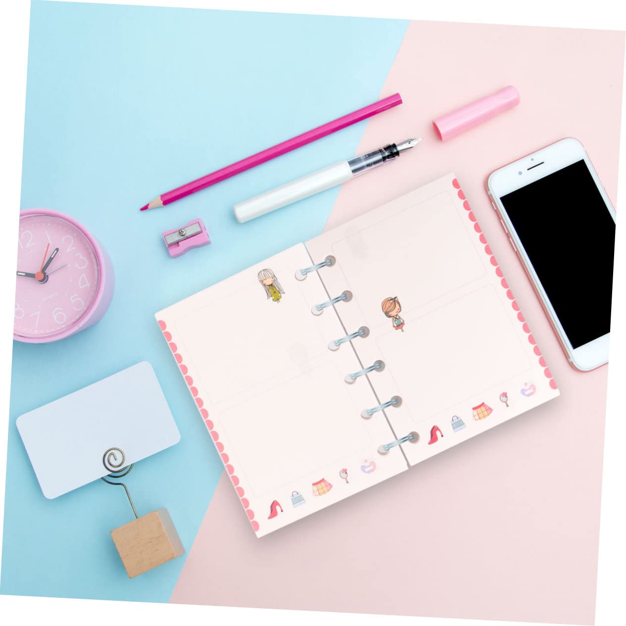 TOYANDONA 6 Anelli A7 Raccoglitore Planner Carta di Ricarica Colorato Cartone Animato