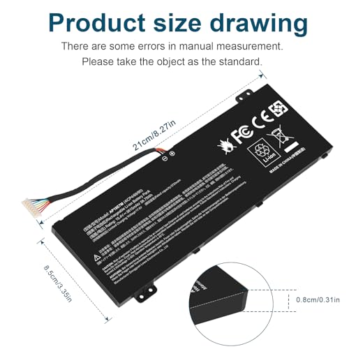 Image of AP18E7M Battery for Acer Nitro 5 AN515-44 AN515-54 AN517-51 Nitro 7 AN715-51, Aspire 7 A715-74G, Predator Helios 300 PH315-52 PH317-53, Triton 300 PT315-51, AP18E8M 4ICP4 /69 /90 4ICP4 /70 /88 KT00407009