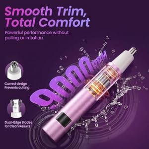 Beanify Nose & Ear Hair Trimmer with LED Display for Men and Women, 2026 USB Rechargeable Facial Trimmer Clipper for Easy Cleansing, Portable Painless Grooming Kit, Gift Box Included,Pink — photo 5 of 6