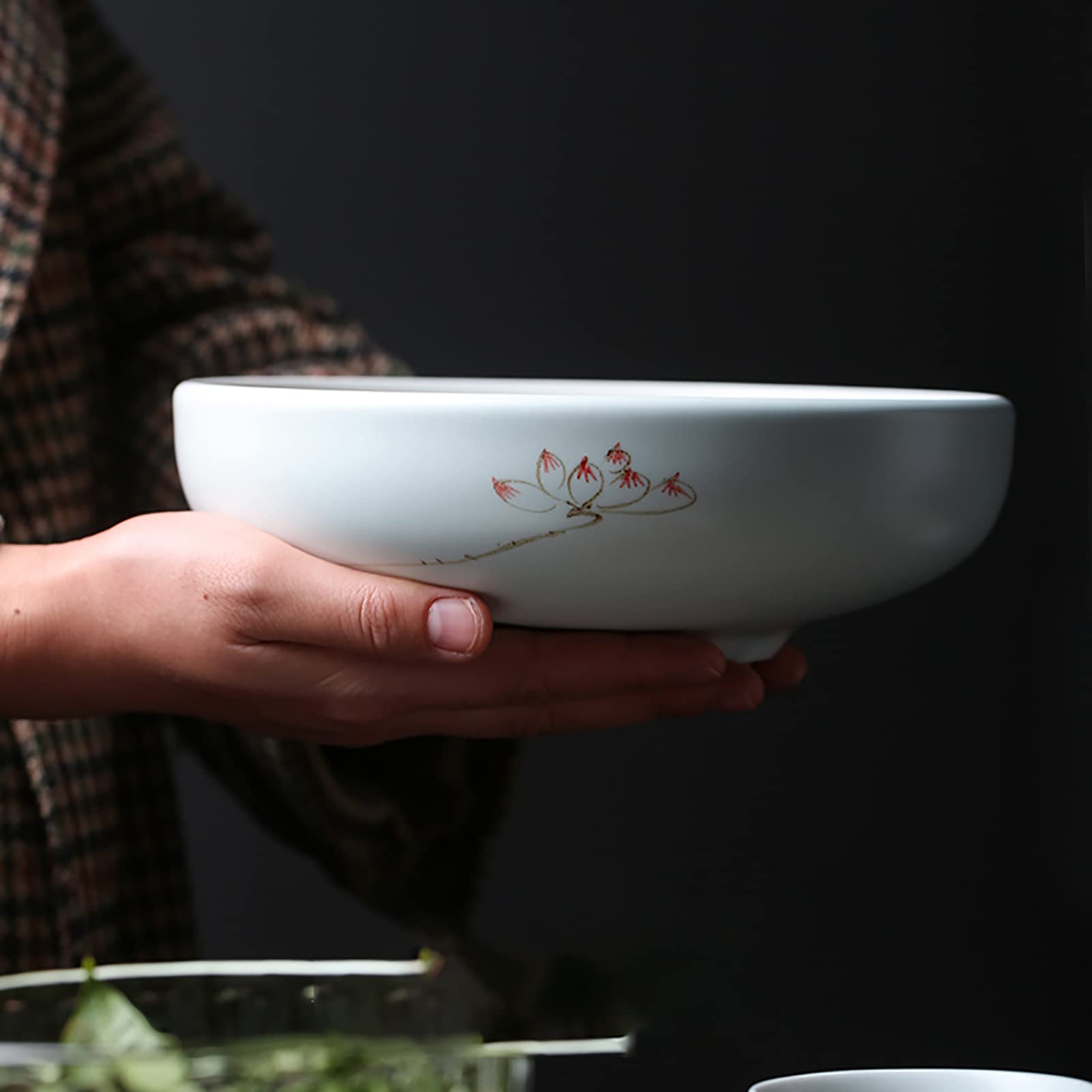 Zestaw 2 ceramicznych misek do zupy, antypoślizgowa konstrukcja do serwowania zup, płatków śniadaniowych i dań z makaronu