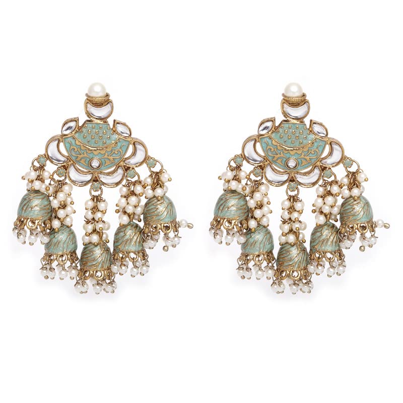 Cierra Exotic White Pearl Gold Plated Chandilier Jhumki Earring For Women (B0BVMR6CVL) Amazon Price History, Amazon Price Tracker