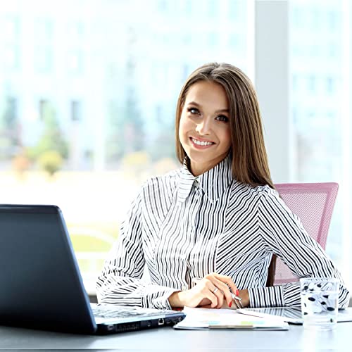 Office Chair, Desk Chair Ergonomic Pink Office Chair Computer Chair, Home Office Desk Chairs With Wheels Pink Desk Chair, Mid Back Mesh Office Chair Rolling Swivel Chair With Lumbar Support Armrests #TOP1