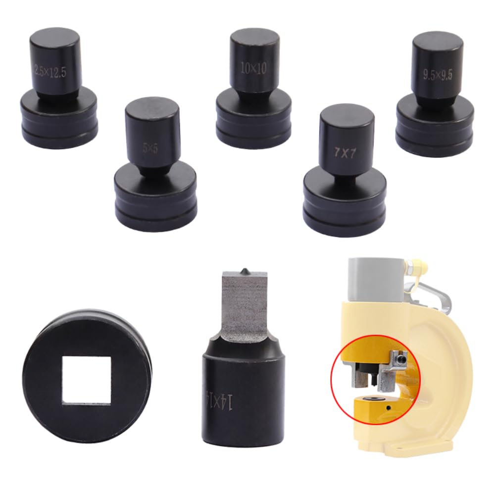 Kaloveamz 1Piece Hydraulic Square Hole Punch Die for CH-70 Hydraulic Punching Machine (8x8mm,Square Die)