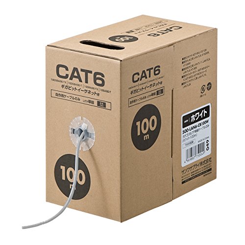 Amazon.co.jp: サンワダイレクト LANケーブル 自作用 100m CAT6 単線