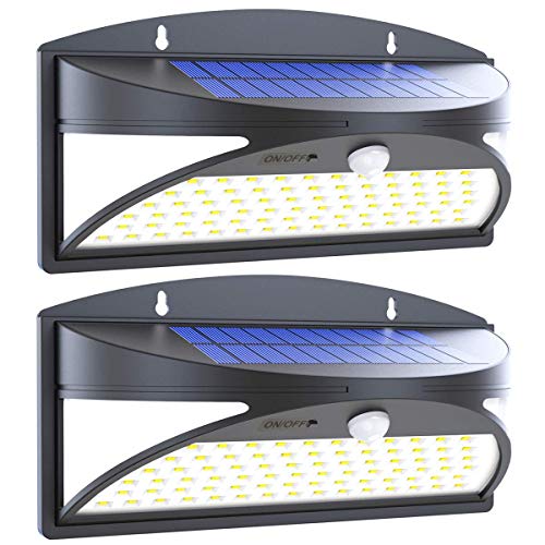 Moligh doll 2Pc 100 Led Solar Lights Outdoor Waterproof Motion Sensor Solar Wall Lights Solar Security Light with Wide Angle Illumination for Wall Driveway Patio Garden