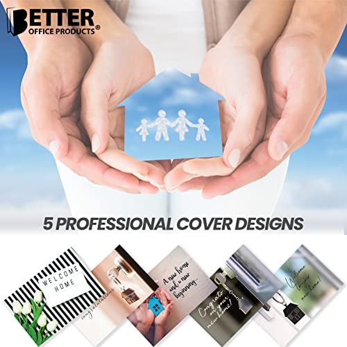 Better Office Products 25 Pack New Home Cards With Envelopes, Housewarming Cards, Congratulations On Your New Home, Cards For Realtors, 4 X 6 Inch, 5 Cover Designs, Blank Inside #TOP5
