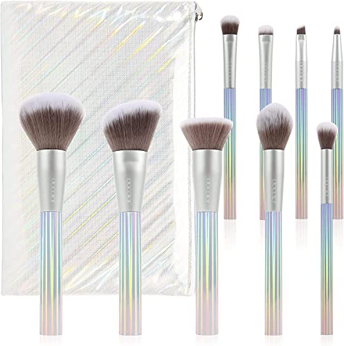 Docolor AURORA Makeup Brushes, 9 Pcs Makeup Brushes Set with Gift Bag, Premium Synthetic Kabuki Foundation Blending Face Powder Mineral Eyeshadow Make Up Brushes Kit