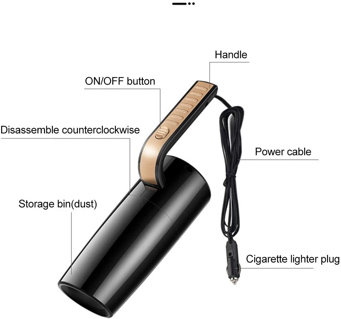 weining 120W Wired Car Vacuum Cleaner Wireless Wet Dry Handheld Strong Suction for Car Home Useage Portable(Color:C)