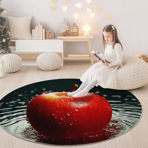 Tapis rond salon 180cm lavable résistant aux taches - 4