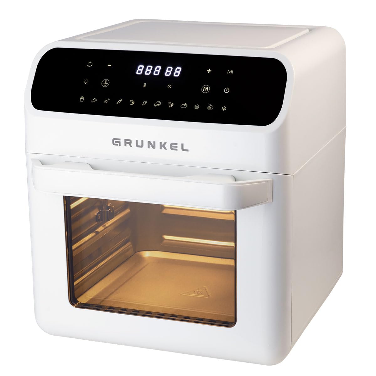 Grunkel - Freidora aire 6L- Air Fryer BLACK LIGHT FRYER - 12 programas. Panel control digital a color Multifunción y ventanal visualización retroiluminada. Temporizador 60 minutos (Blanco, 12L)