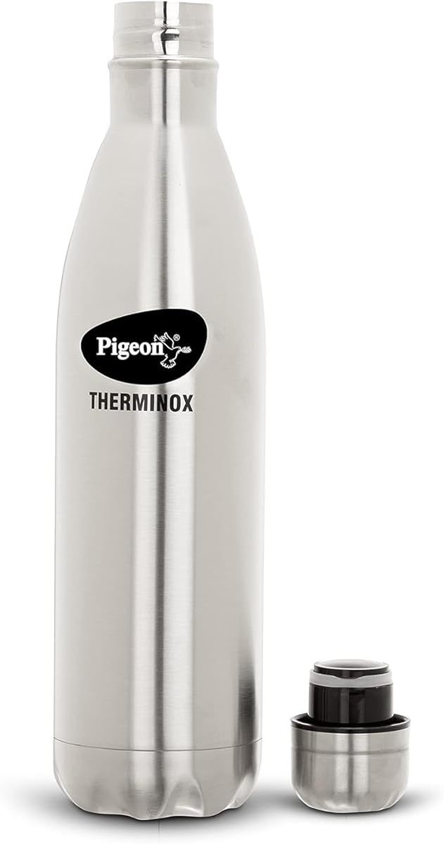 Pigeon Aqual Therminox Stainless Steel Vaccum Insulated Waters Bottles With Copper Coating Inside For Better Hot And Cold Retention (1000 ml)