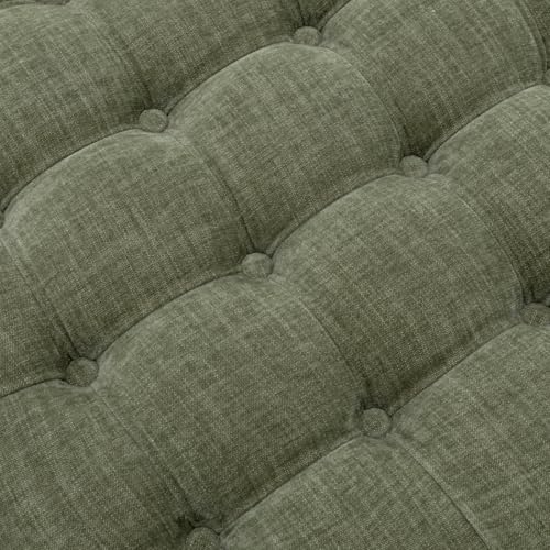 Image of Noelle 28 inch Ottoman with Storage Round Pouf (Light Green)
