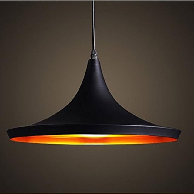 Retro Vintage Pendant Light Shades Contemporary Pendant Ceiling Light Black Metal Ceiling Lighting E27 Light Lamp Fixture (Type B)