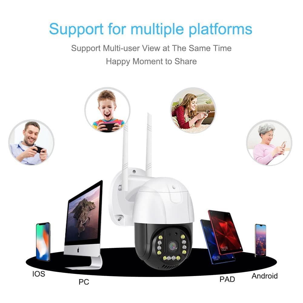 MAYUMI 4G Sim Support PTZ 5MP White LEDs Auto Tracking | Motion Detection | Two-Way Audio | 355° | Color Night Vision | All Weather Proof | Indoor/Outdoor Security Camera - V380 App (4G PTZ)