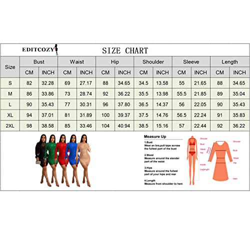 Editcozy Women's Sexy Sequins Feather Bodycon Dress See Through Crewneck Long Sleeve Rhinestone Party Club Mini Dresses Apricot M #TOP5