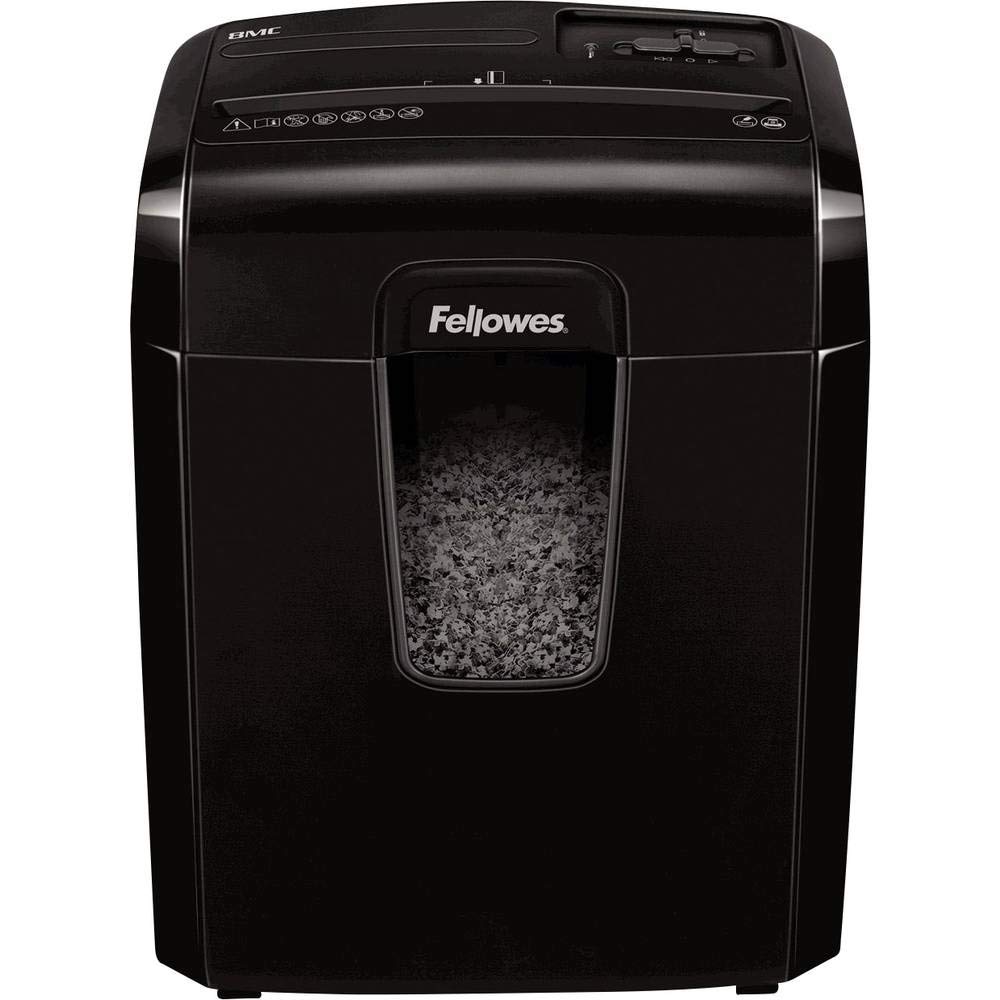 Fellowes 8Mc - Trituradora de Papel, microcorte, destruye hasta 8 Hojas, destructora de Papel Uso Personal, Papelera 14L, Nivel de Seguridad DIN-P4, con Bloqueo de Seguridad, Color Negro
