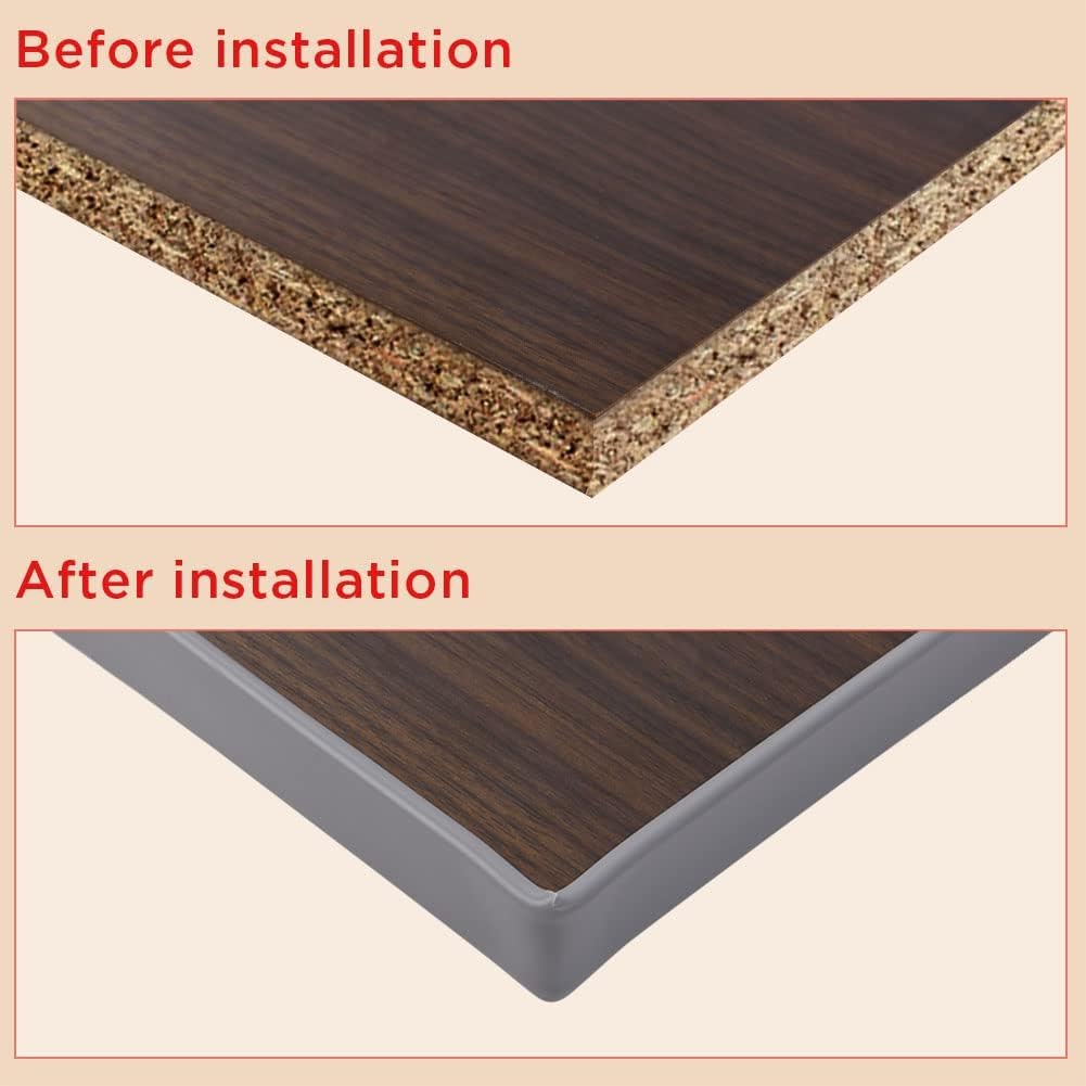 Flintronic 5m*25mm U-Shape Flexible Furniture Edge Banding, Baby Safty Baby Edge Protector, Self Adhesive TPE Wood Edging Tape, DIY Furniture Edge Trim for Table, Cabinet, Furniture Restoration — view 7